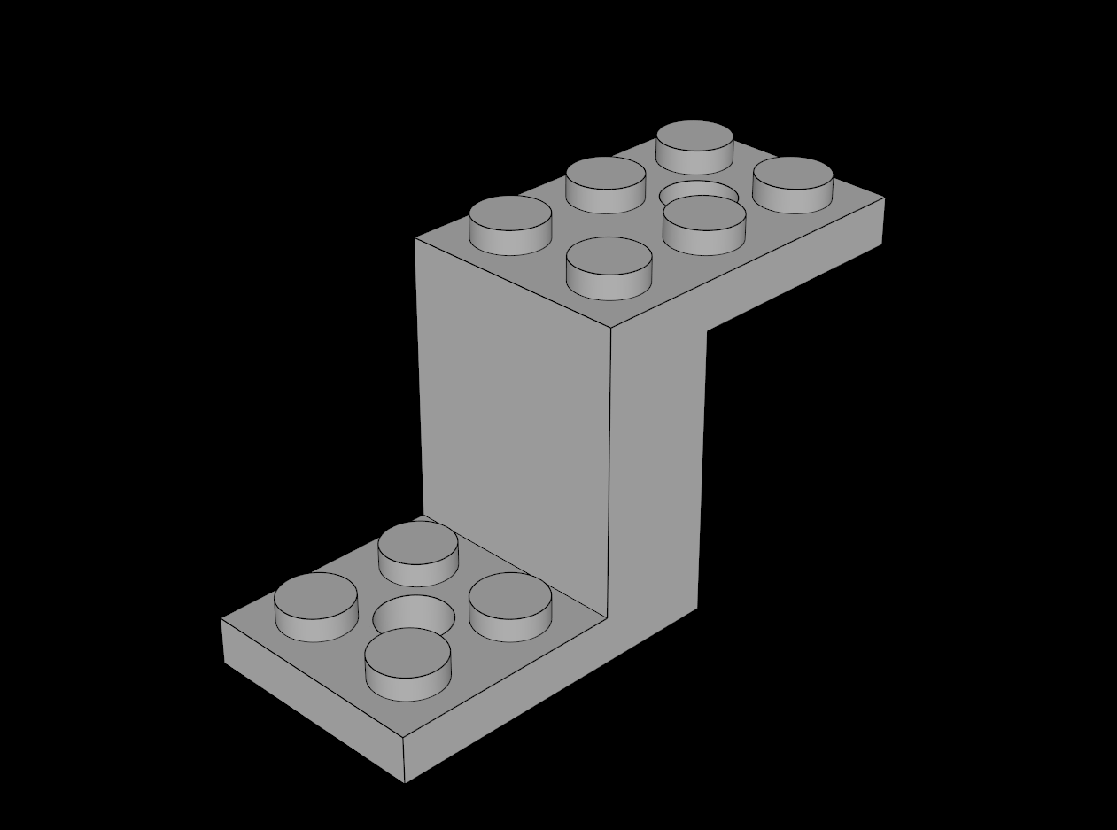 Lego Compatible (76766.dat) Bracket  5 x  2 x  2.333 with Inside Fillets