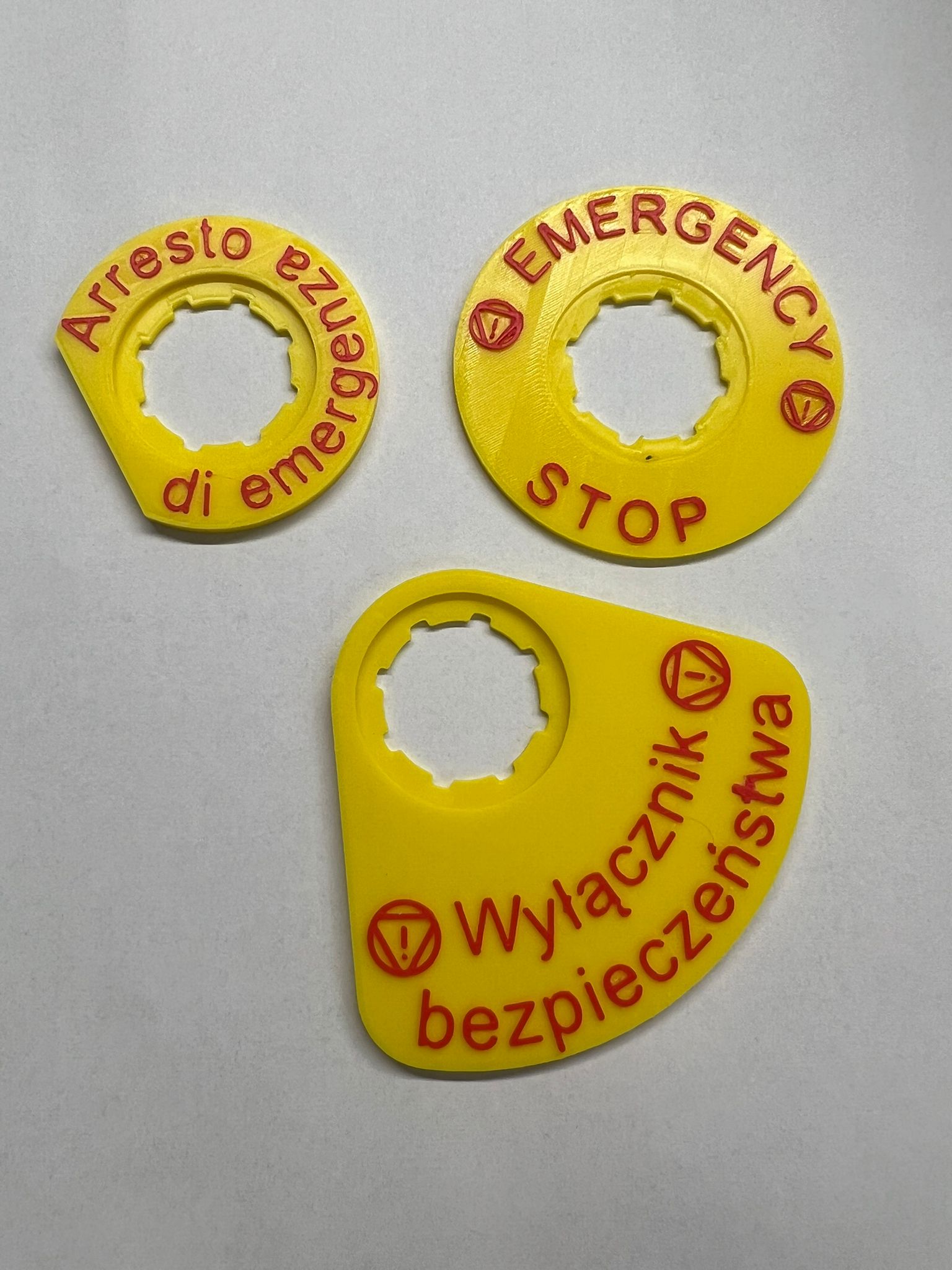 E stop button collar