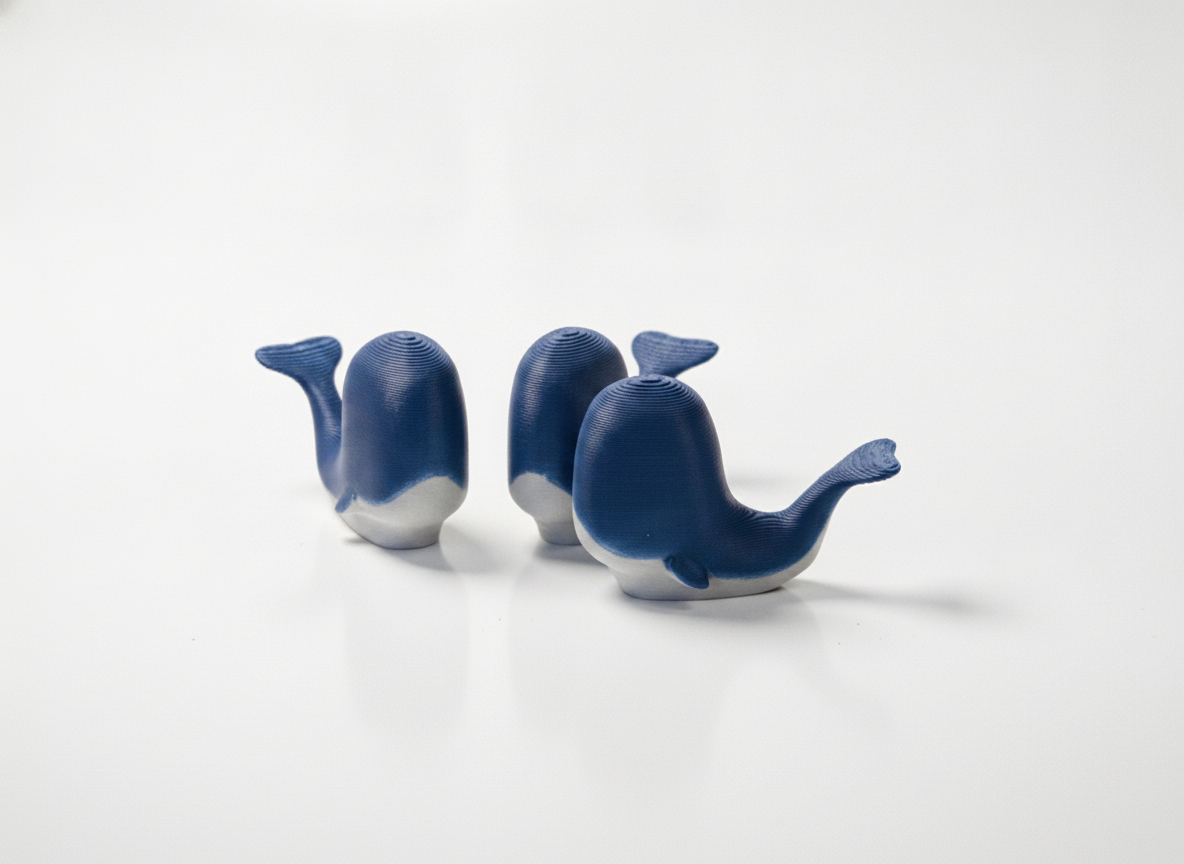 Big Head Whale Ornament Set