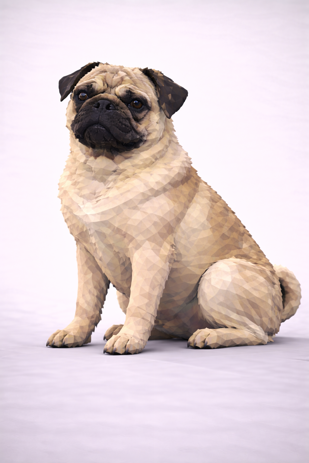 Pug Dog Low Poly