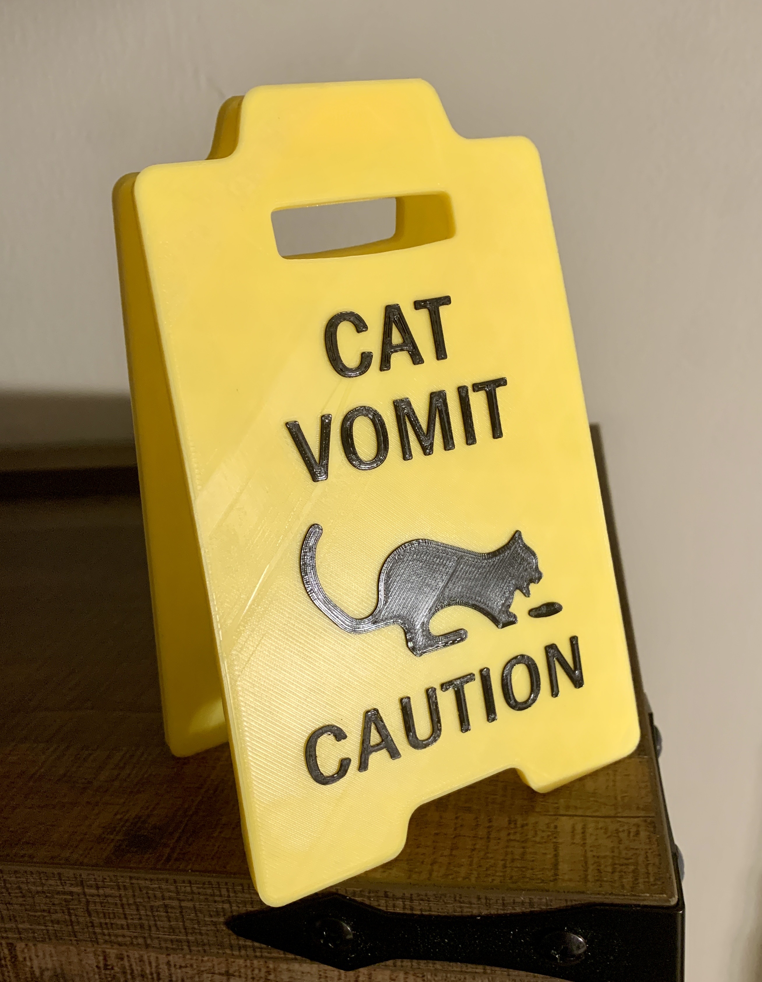 Cat Puke/Poop Caution Sign