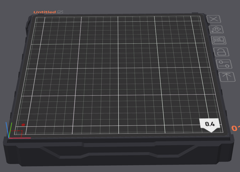 Slicer build plates with nozzle sizes