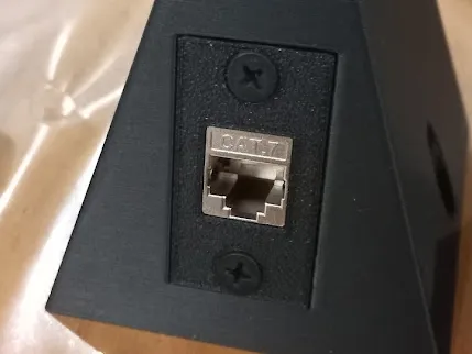 RJ45 single keystone jack over desktop mount