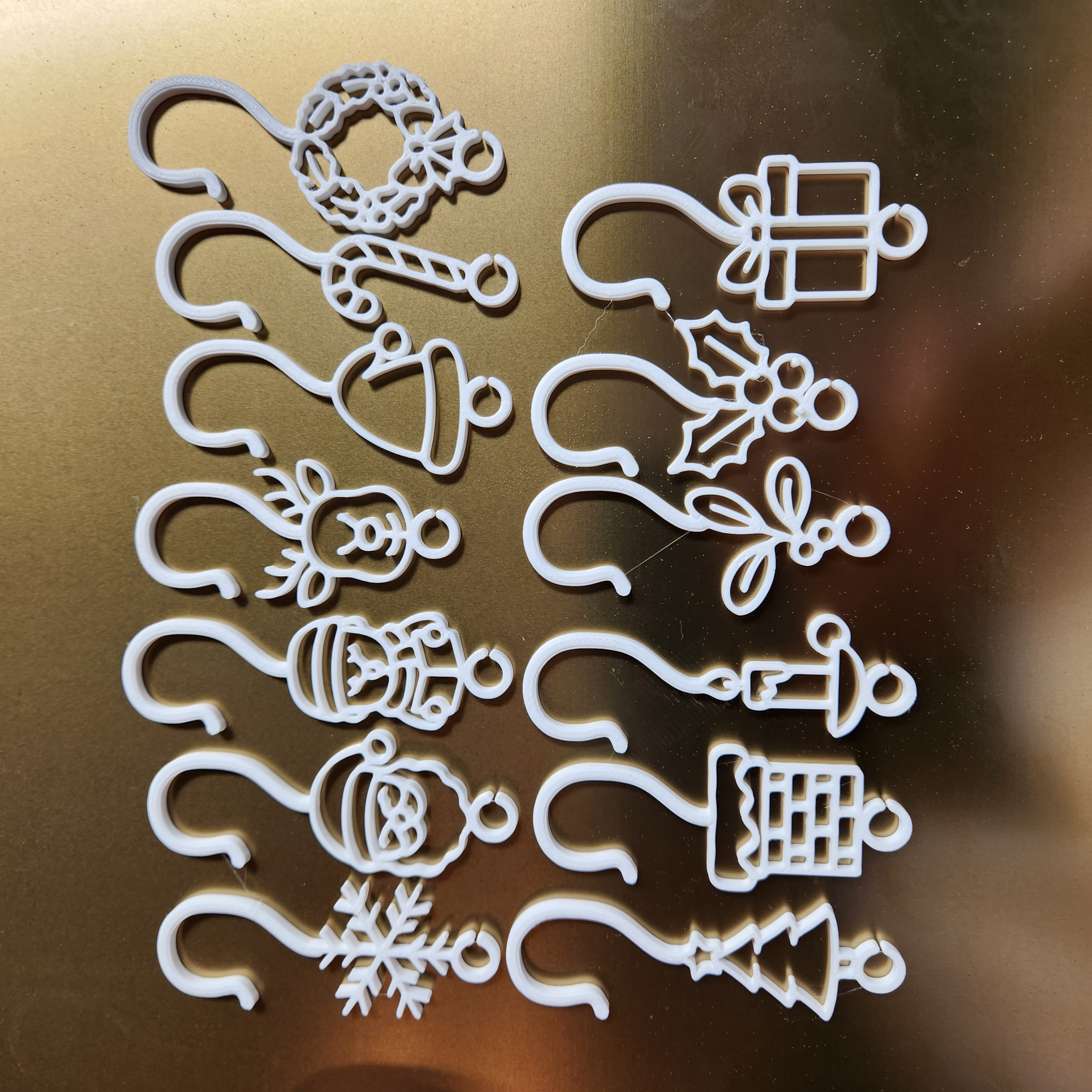 Christmas Themed Ornament Hooks With Holiday Icons