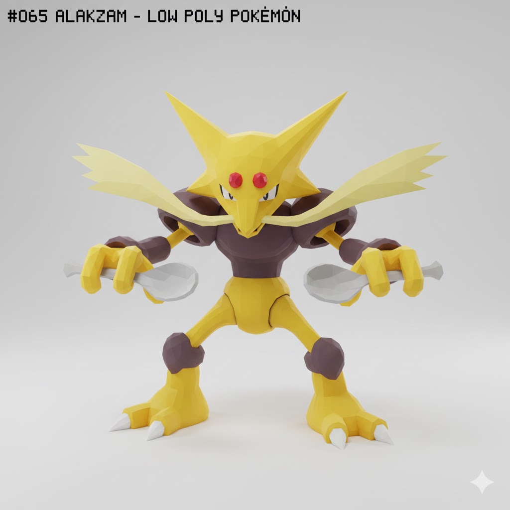 #065 Alakazam – Low Poly Pokémon