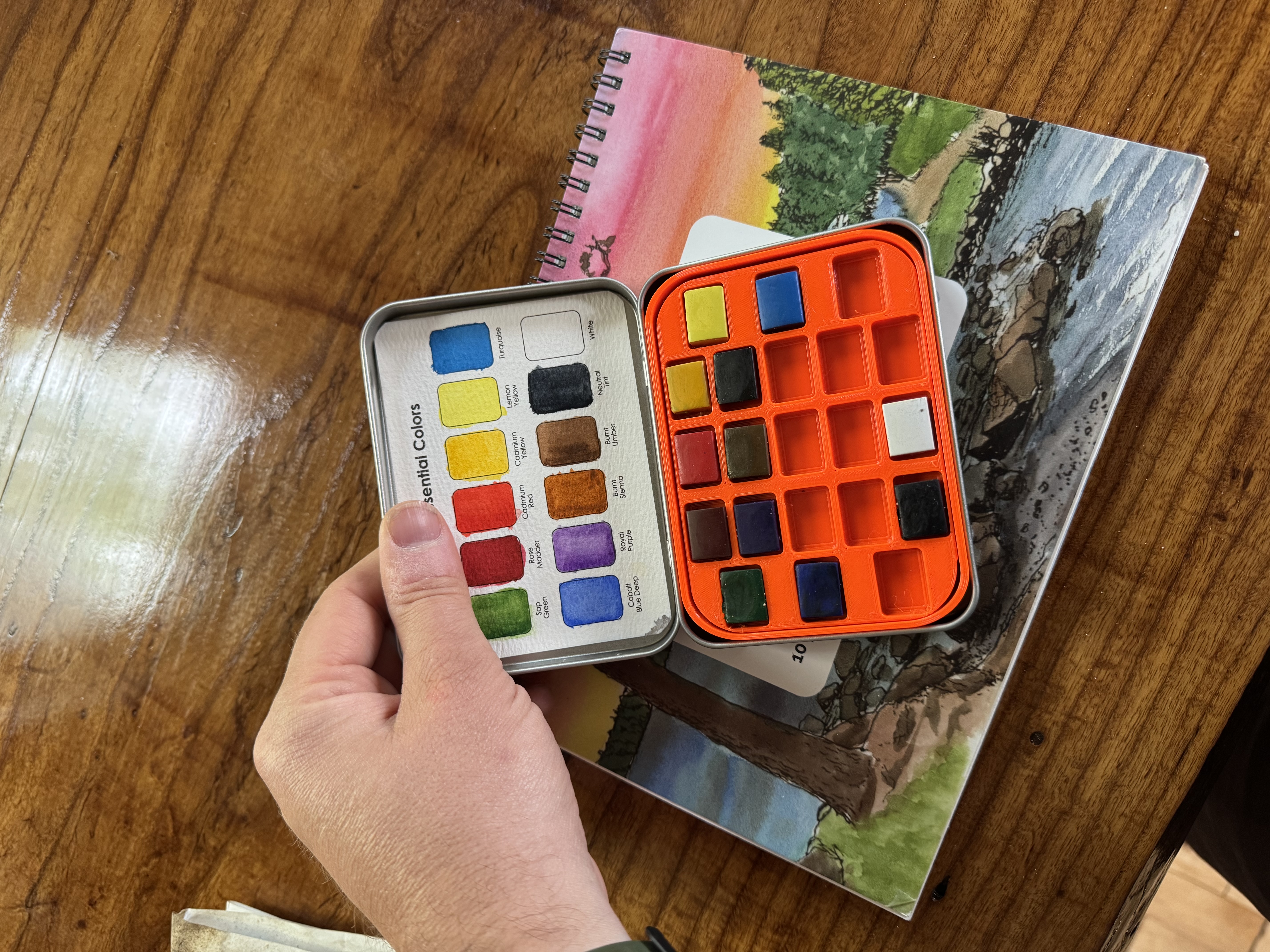 watercolor paint tray