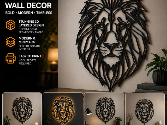 Universal lion wall decoration