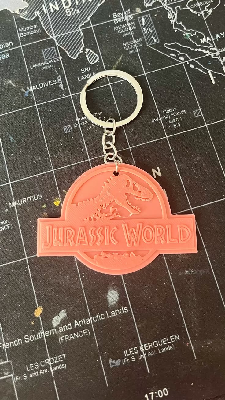 jurassic world logo keychain