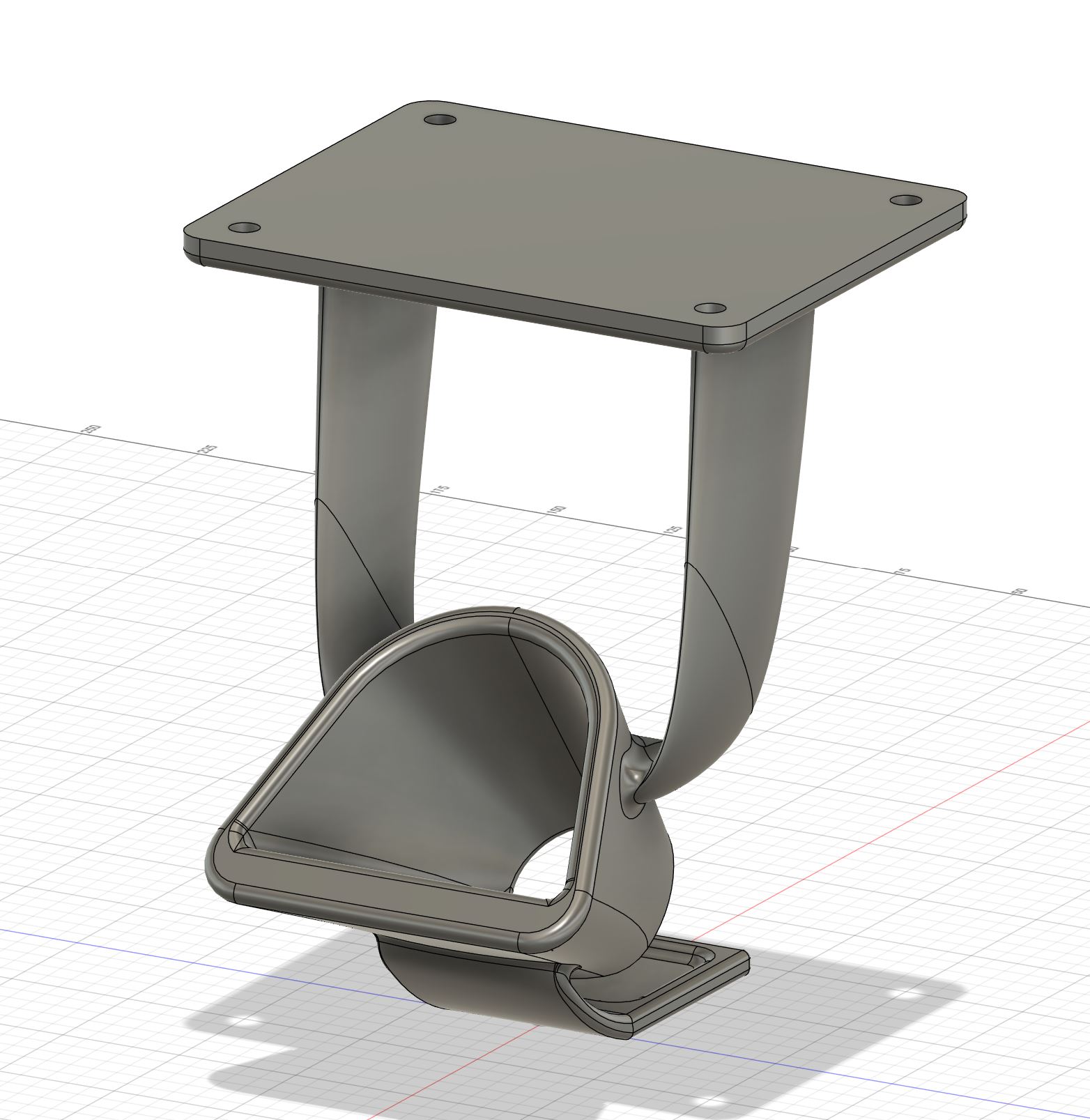 Aesthetically modeled underdesk hanging glue gun holder