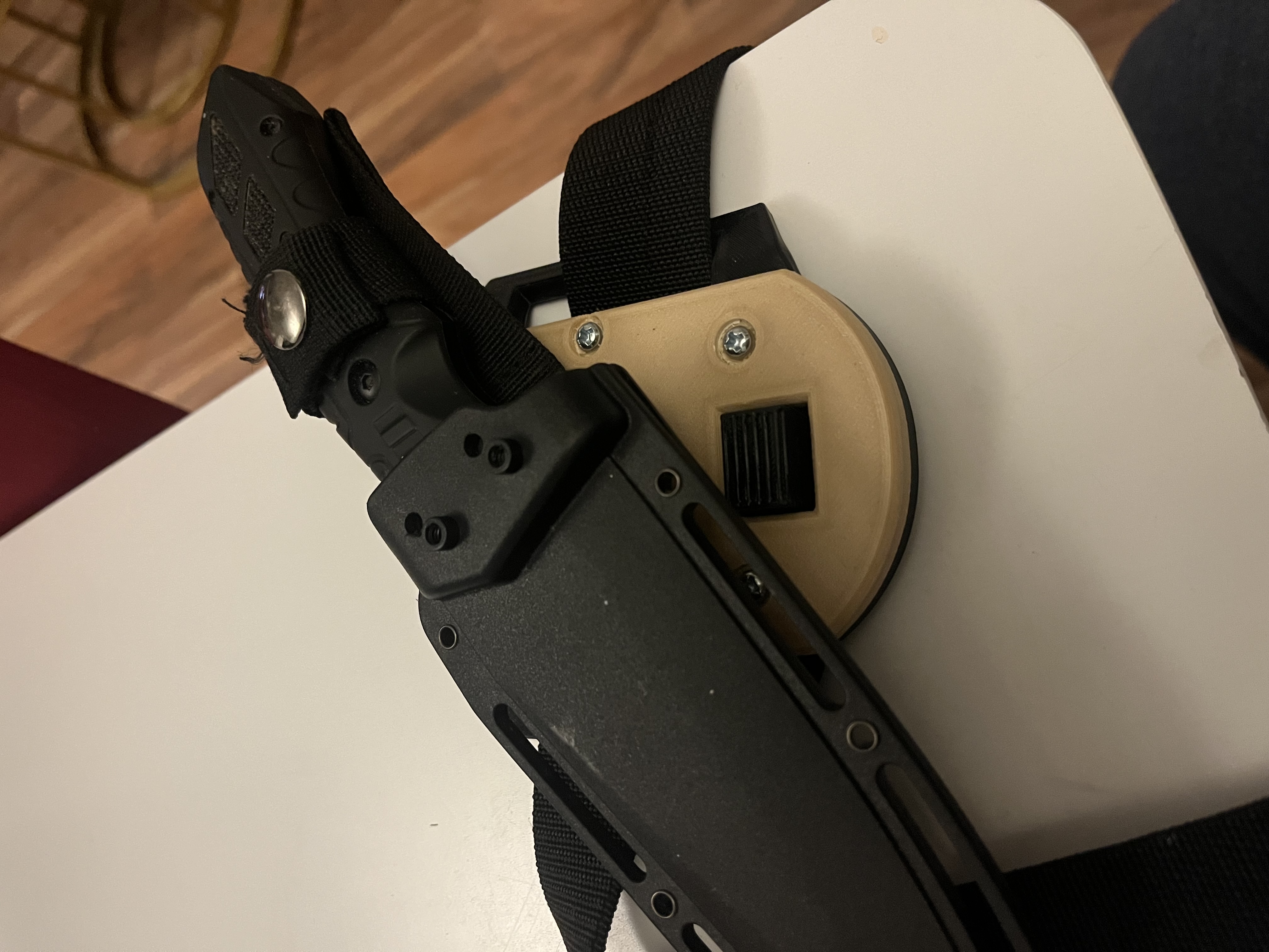 universal belt holder, quick release 360 rotation, knife /univerzální držák na opasek,rychloupínací 360 otáčení,nůž/ — thumbnail 4