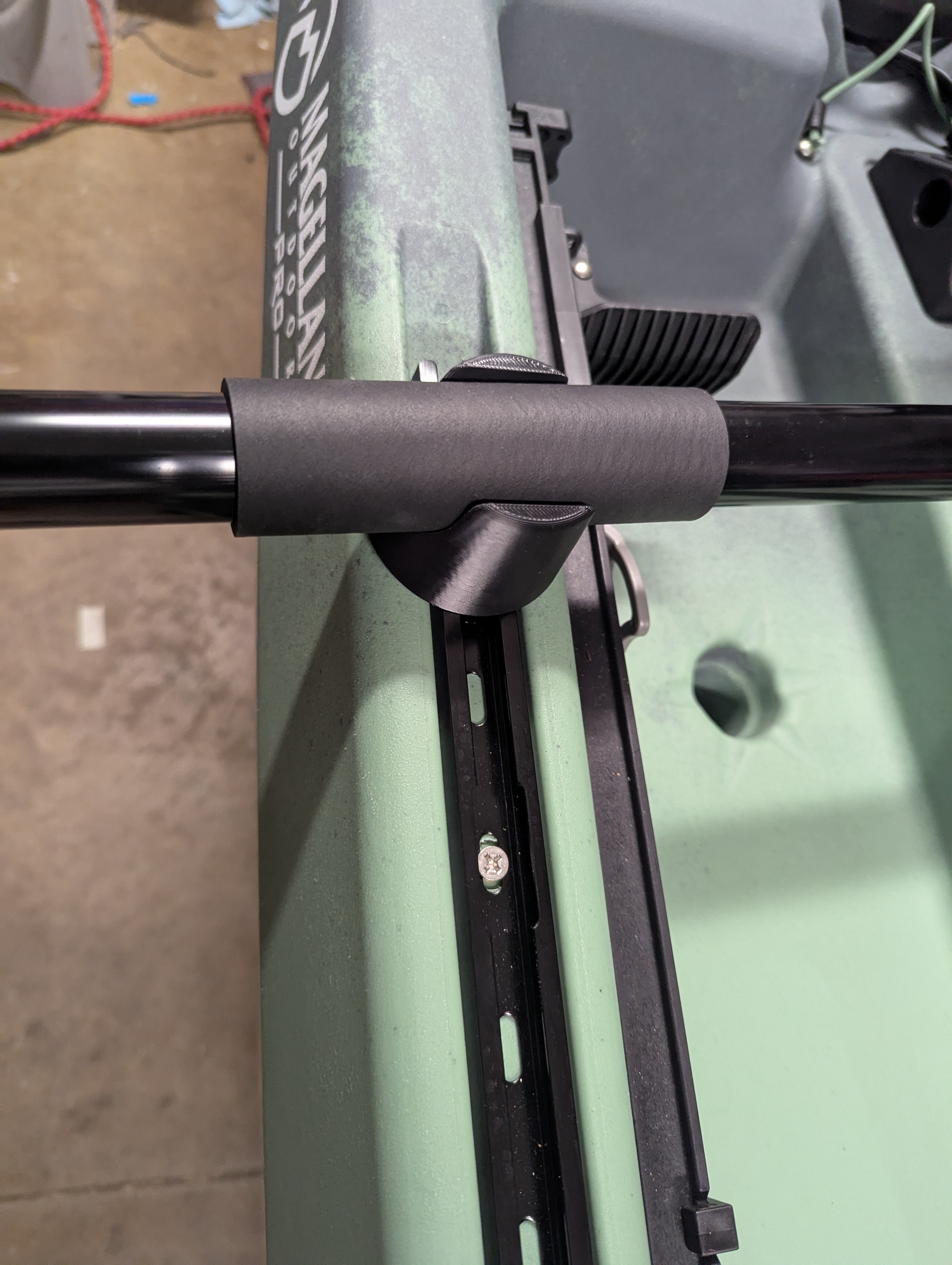 Kayak Paddle Holder Rail Attachement.