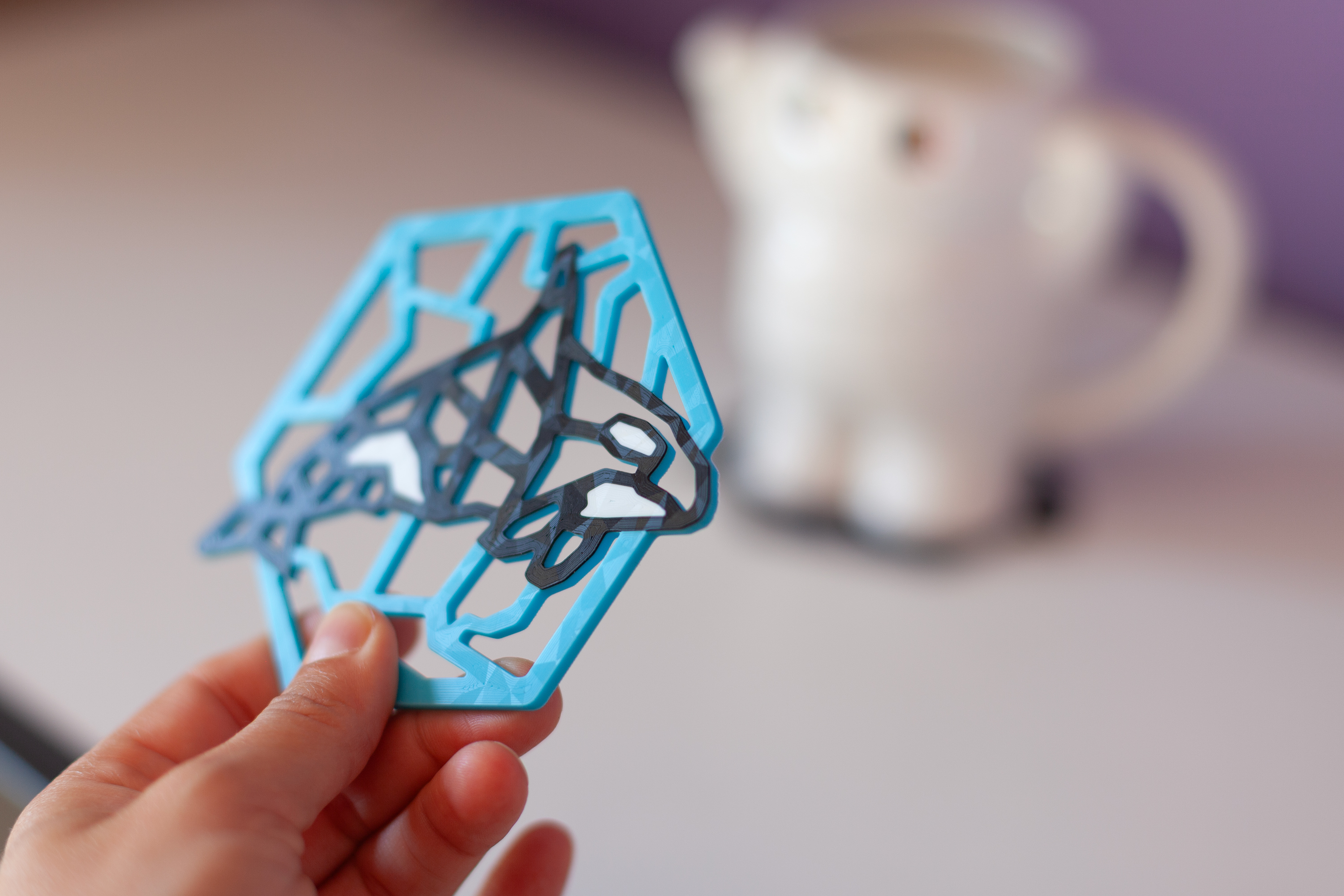 Geometric Orca Coasters