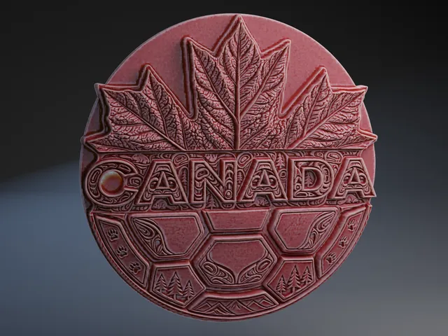 Canada Soccer – Les Rouges National Team Crest (Bas-Relief Edition) : World Cup 2026