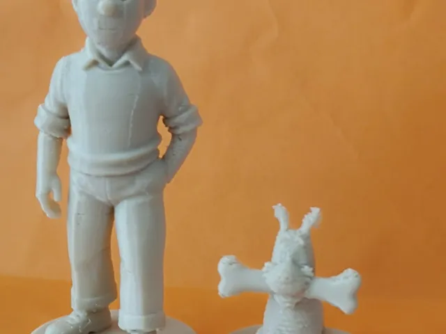 Tintin & Snowy (Milou)  Classic Comic Figure Fan Art
