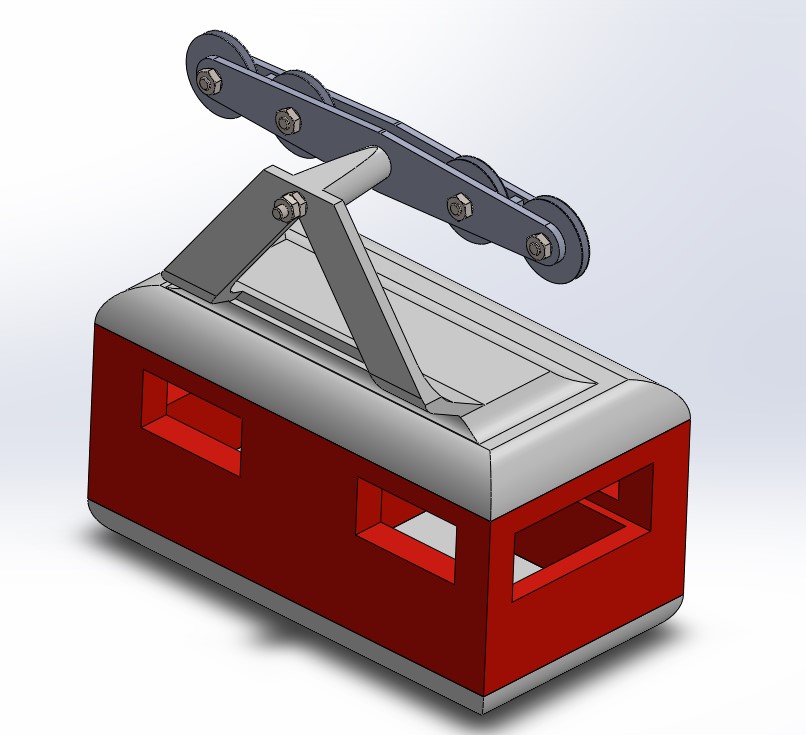 Miniatura 2 do modelo 3D Cable car cabin + rollers