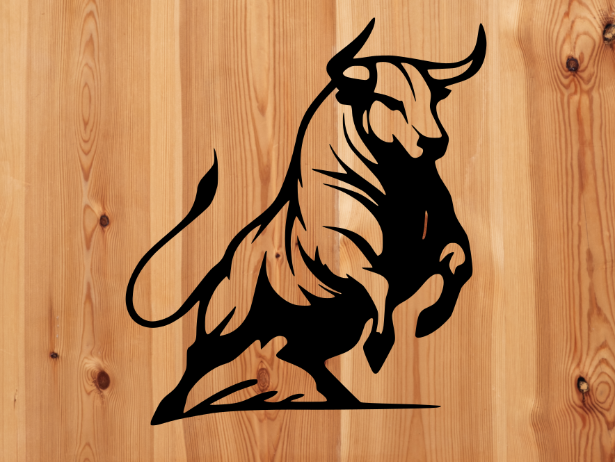 Bull Charging Wall Art