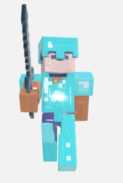 Minecraft Steve with diamond armor and customized head