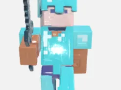 Minecraft Steve with diamond armor and customized head