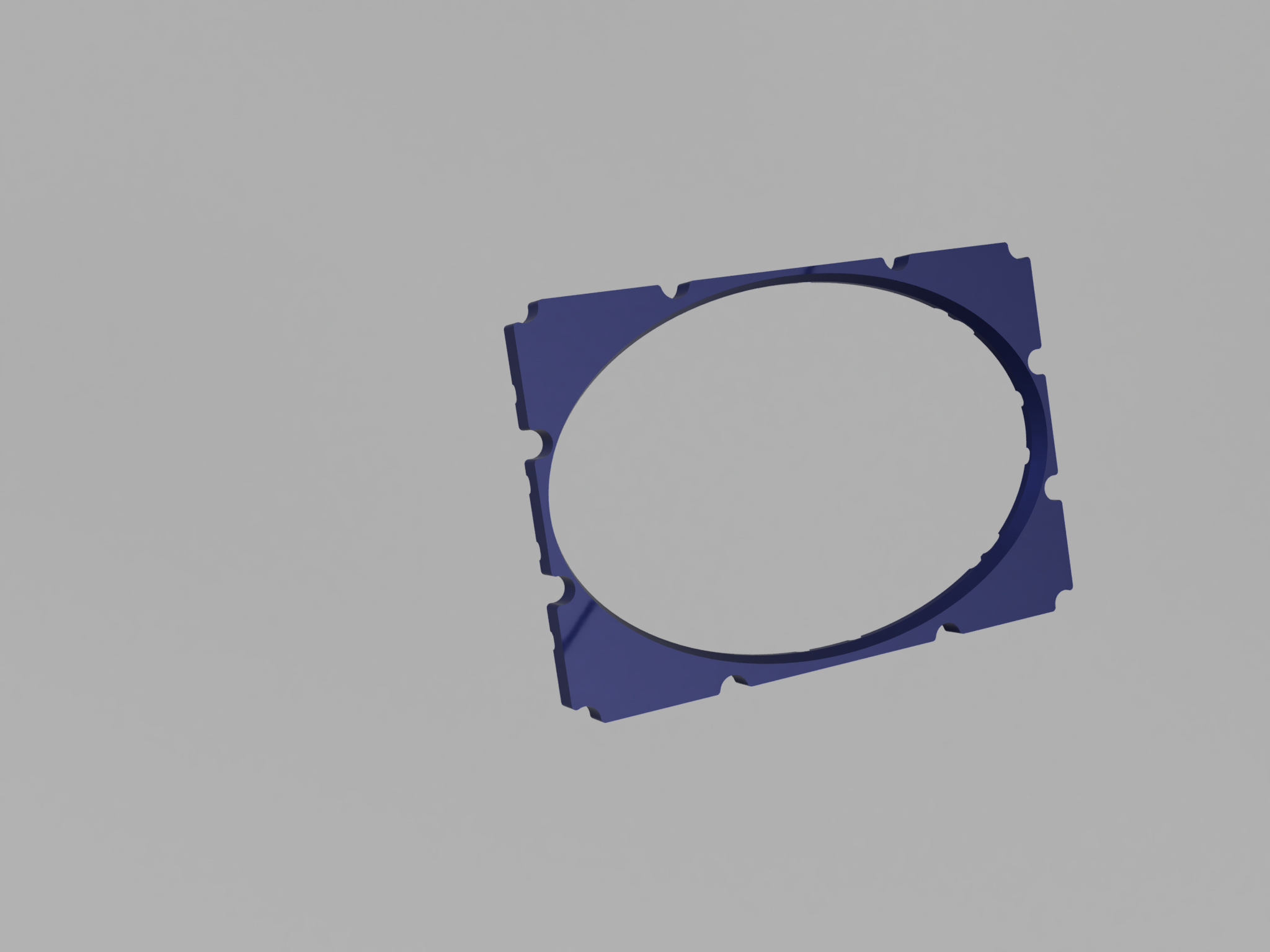 Revised behind grill trim that does not have a place for logo in the corner
