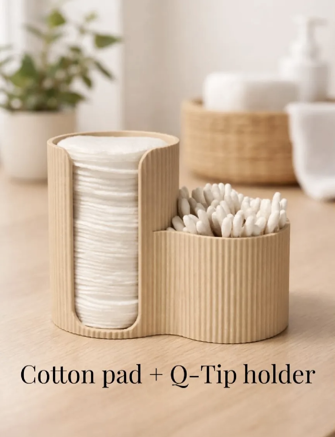 Modern cotton pad + Q-tip holder