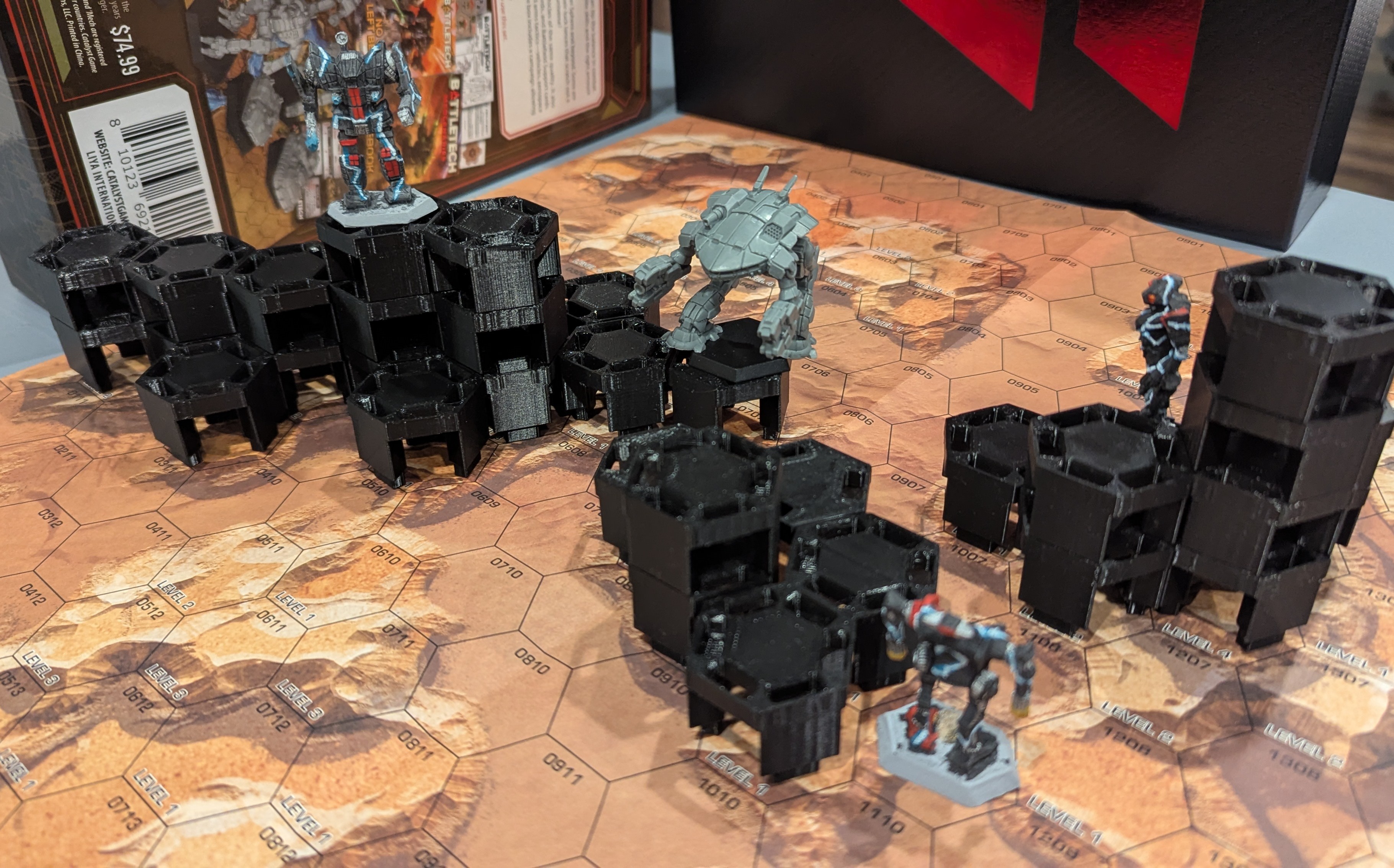 Nesting, Modular, Stackable Hex Terrain, Single Hex