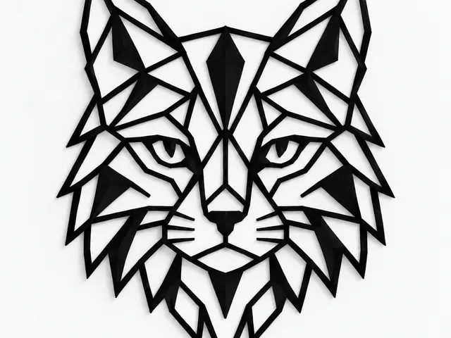 Geometric Cat Wall Art – Low Poly Feline Decor