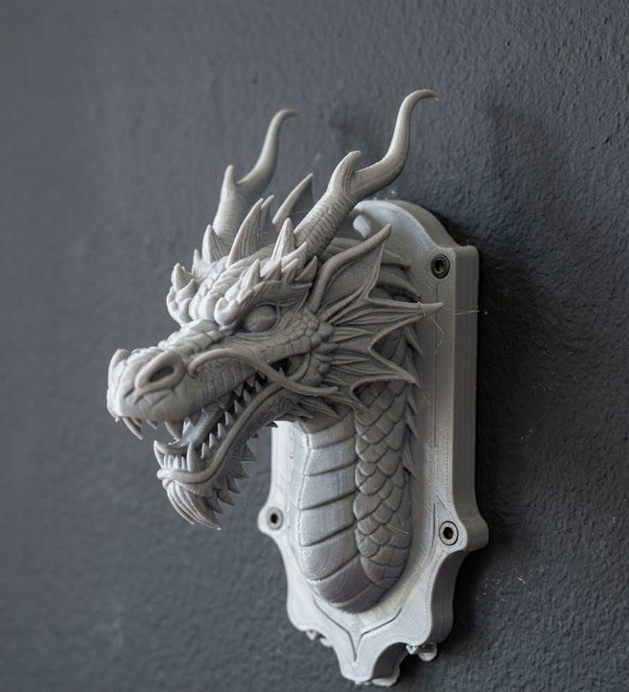 dragon head wall trophy