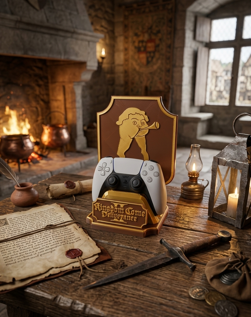 PS5 Controller Stand KCD II: with "The Holes" Sign 3D model