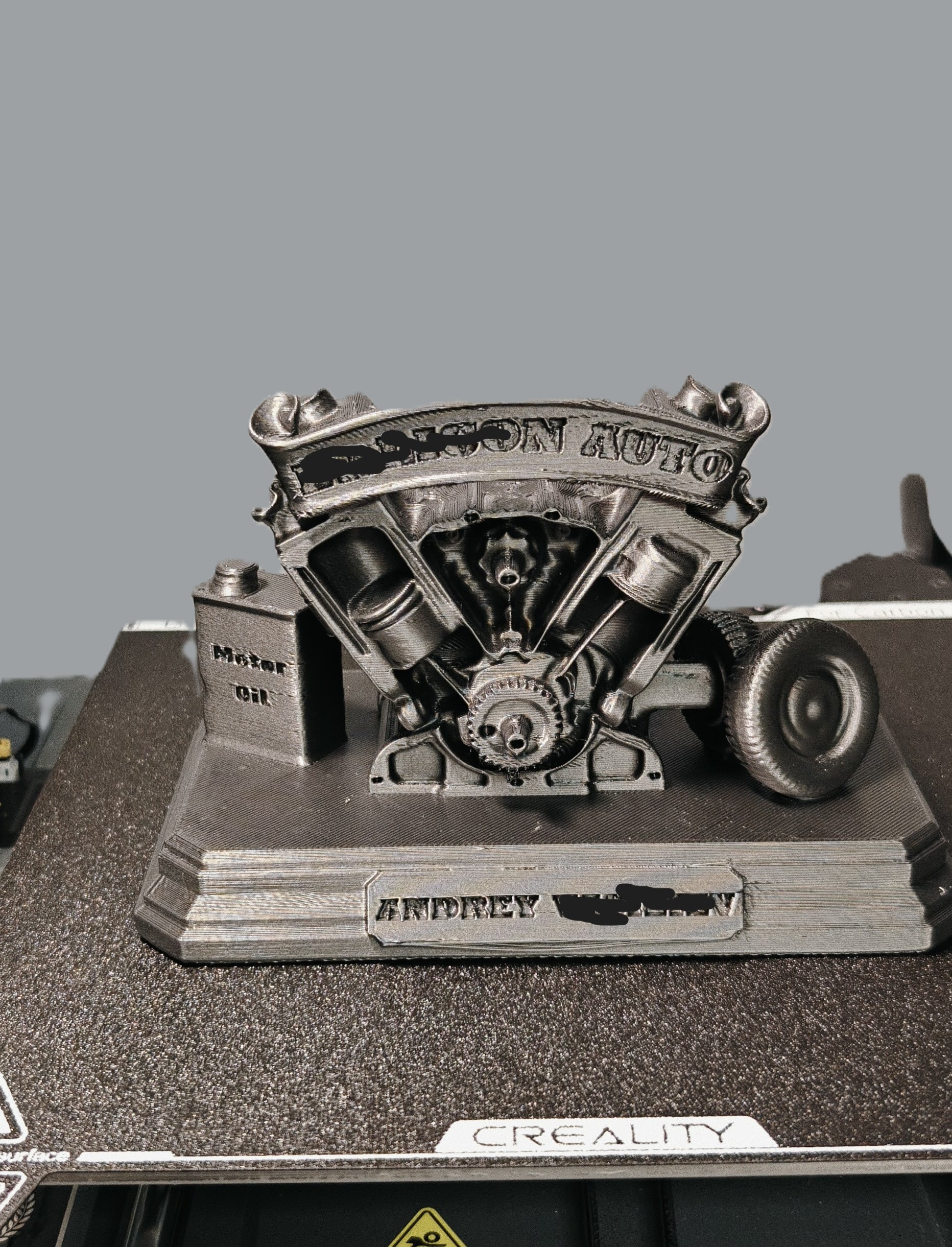 Engine V8, Trophy, Award for Mechanic, Garage Award