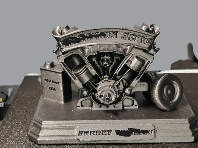 Engine V8, Trophy, Award for Mechanic, Garage Award