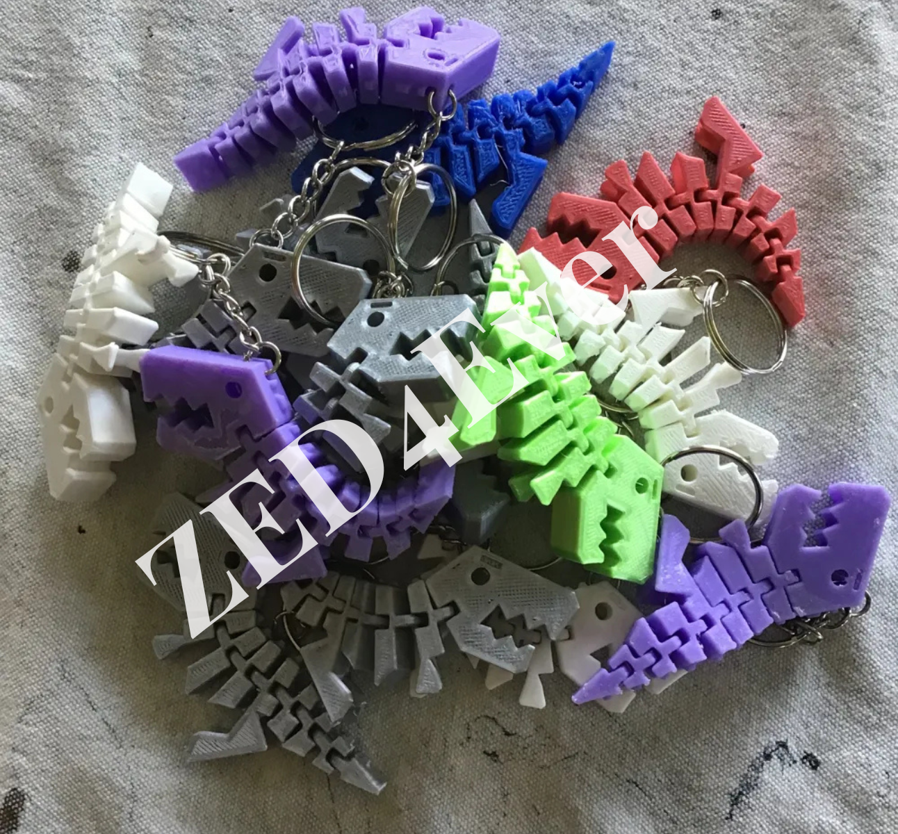 Miniatura 4 do modelo 3D Flexy rex keychain