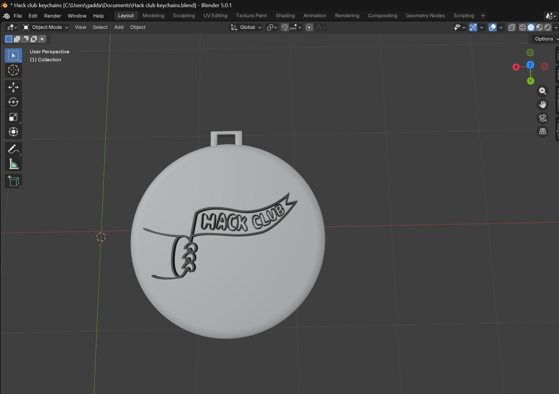 hack club keychain