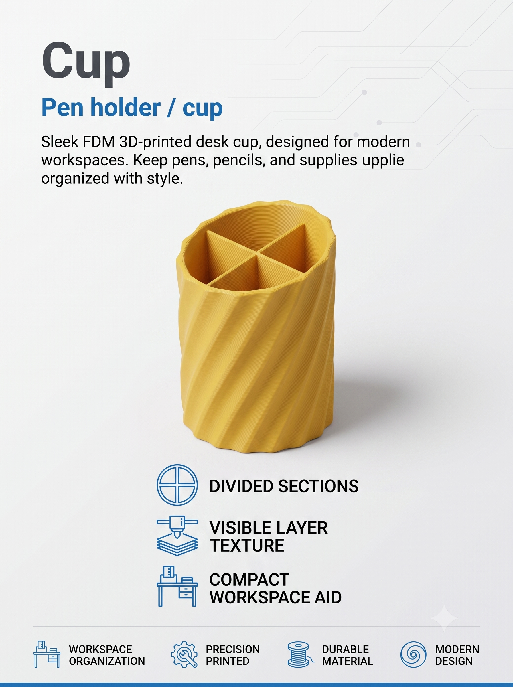 Spiral Pen and Stationery Organizer