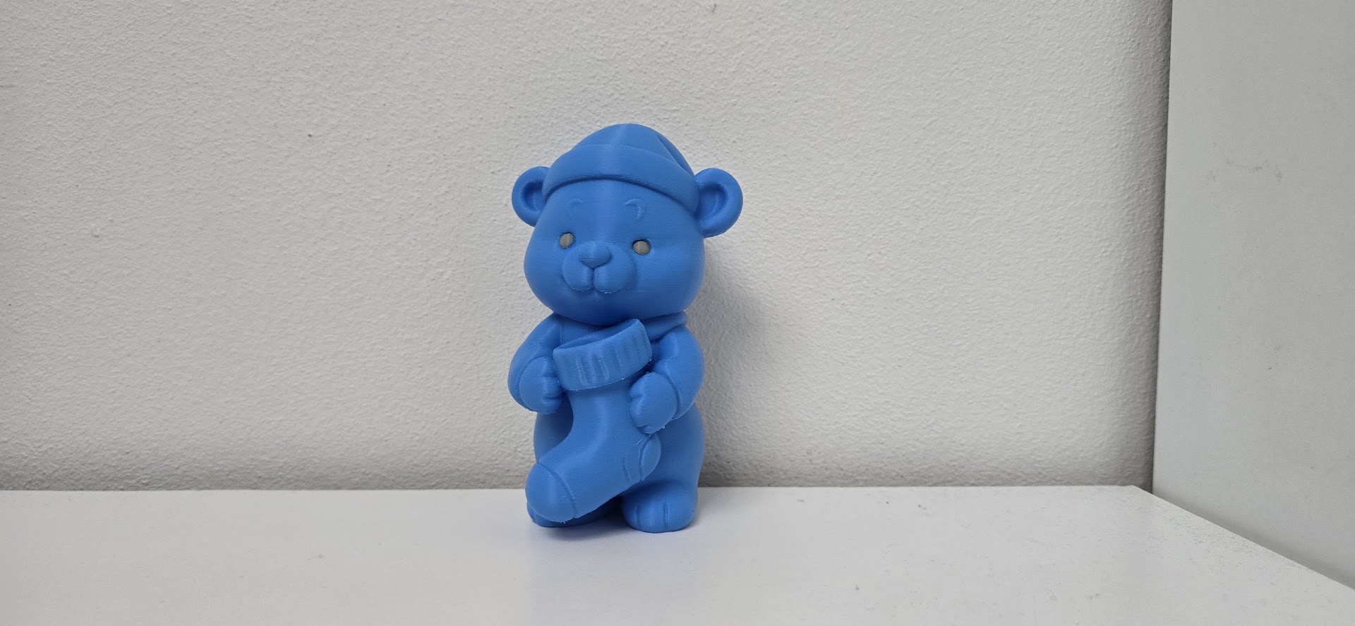 Teddy Bear with Christmas Stocking Figurine