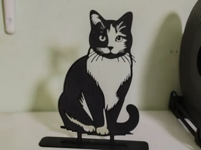 Black and white Cat 2d home decor