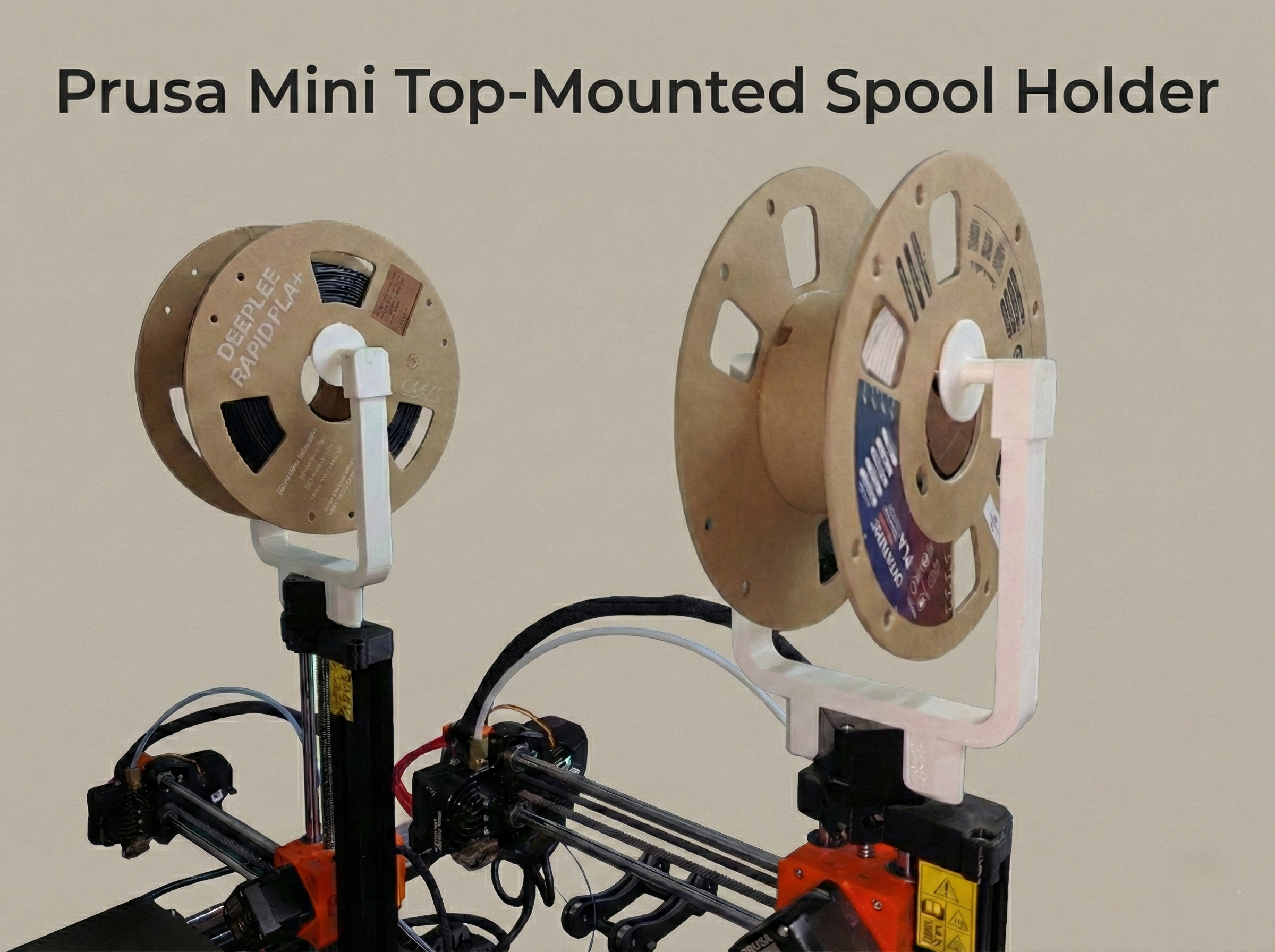 Prusa Mini Top-Mounted Spool Holder (Z Axis NEMA 17 Motor Mount)