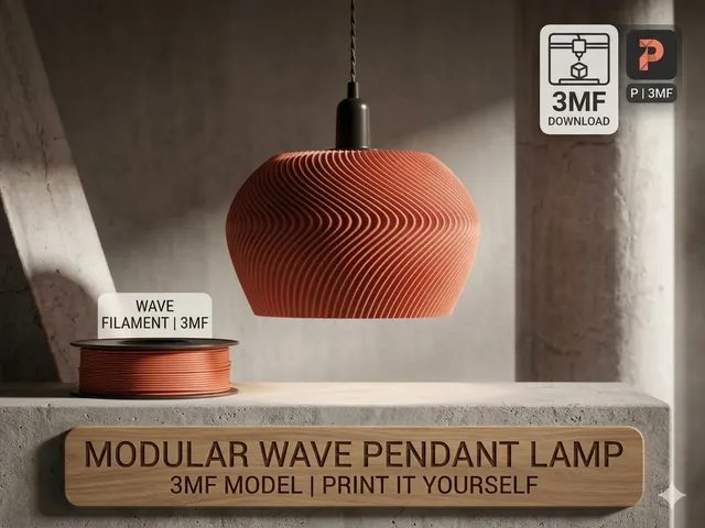 Aura Wave – Wavy Parametric Pendant Lamp (3MF)