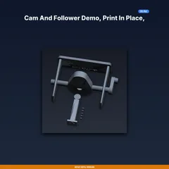 Cam and Follower Demo, Print in Place, Pear Shaped Cam, Vertical - 3D Printable STL File