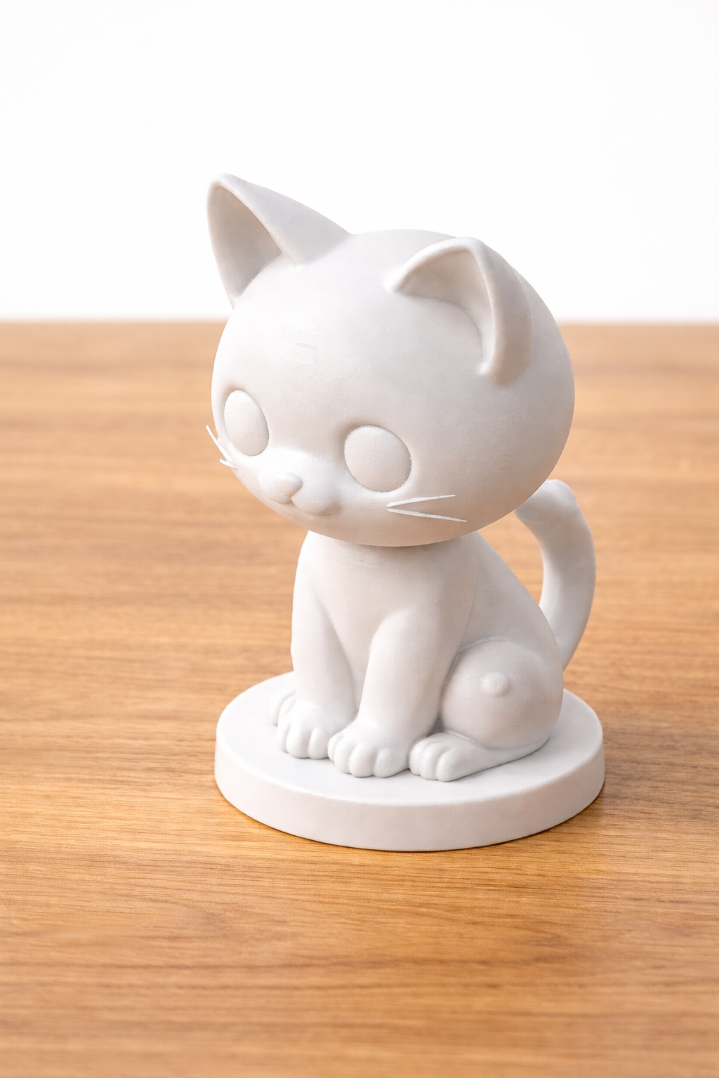 Cute Chibi Cat Figurine – 3D Printable Desk Decor (With Base)