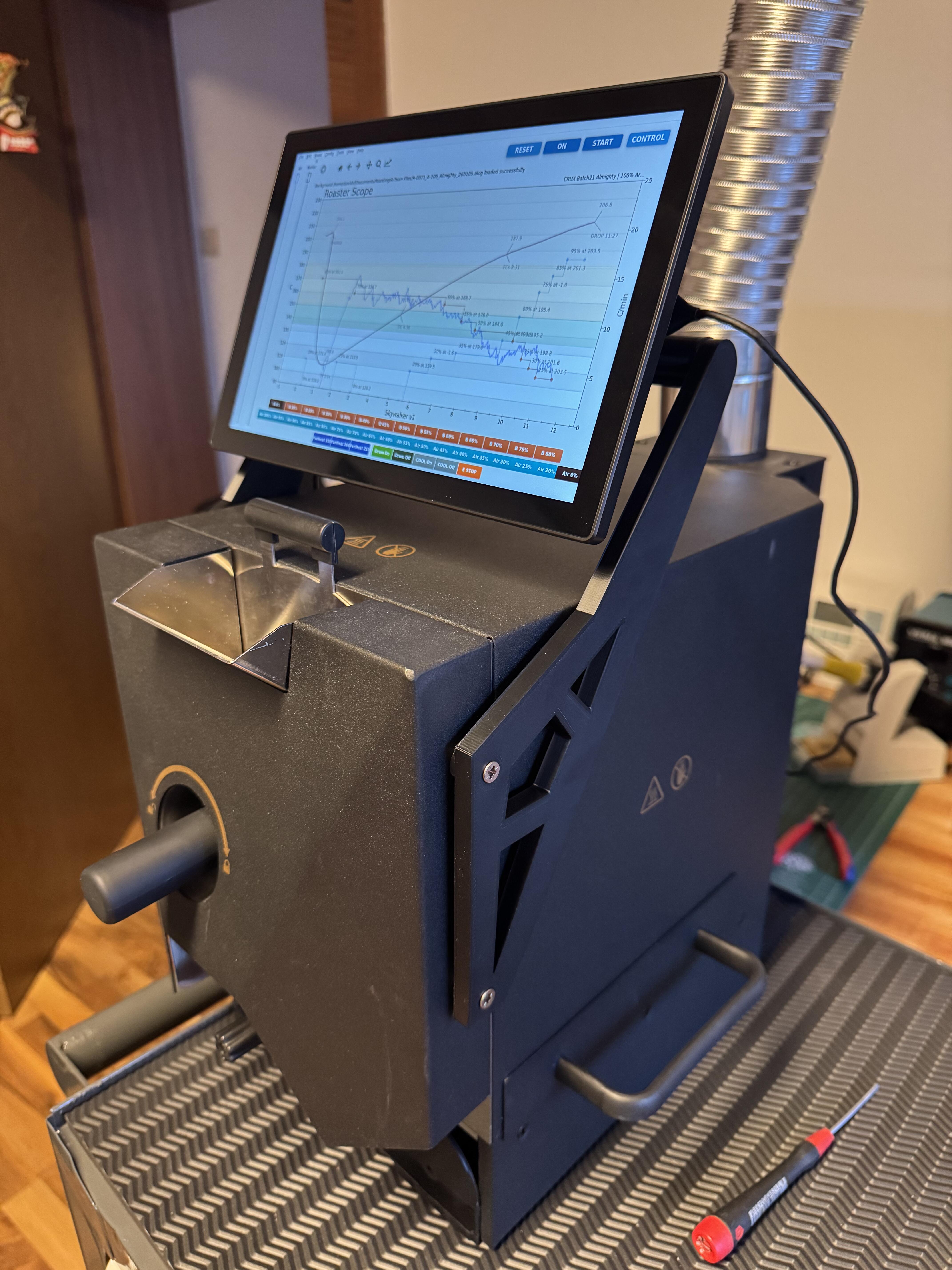 Screen mount for Skywalker roaster