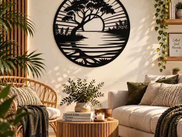 WallArt - Nature Sun Tree 004