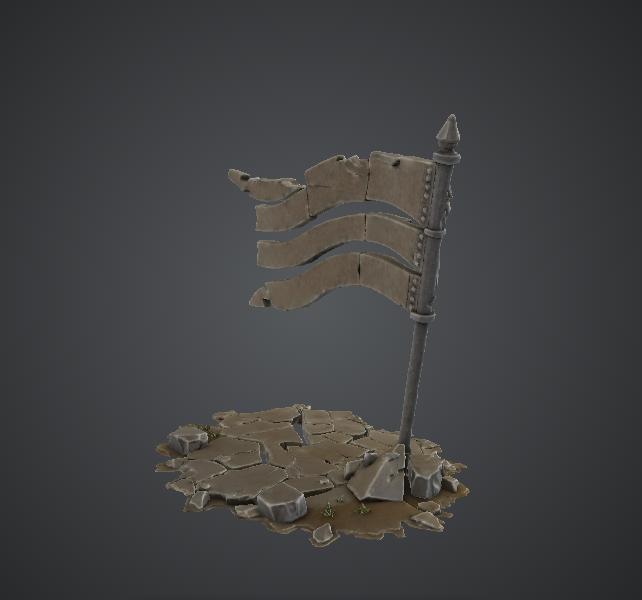Shattered Stone War Banner – Ruined Battlefield Terrain Piece