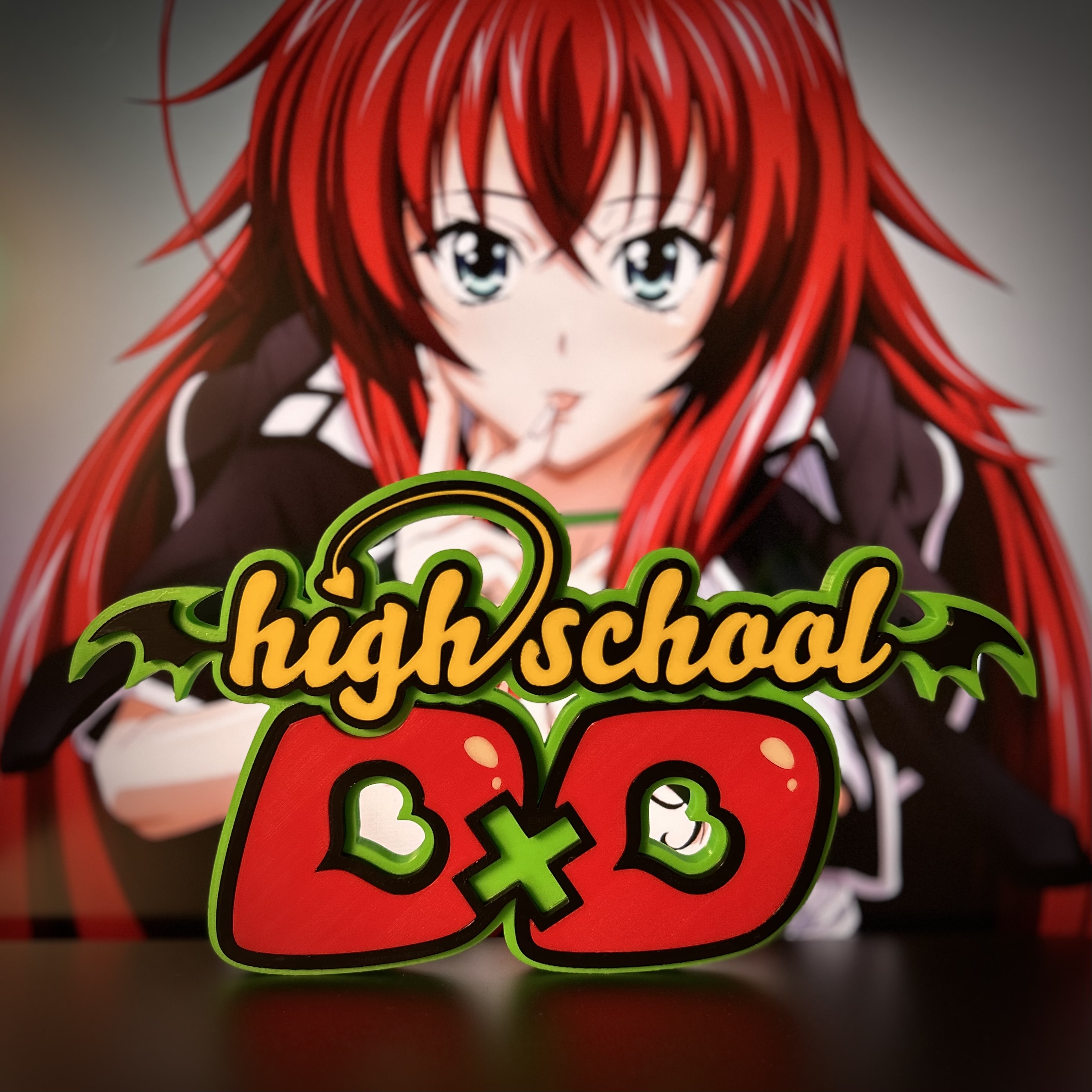 High School DxD 3D Sign - Single Color or Multi Color
