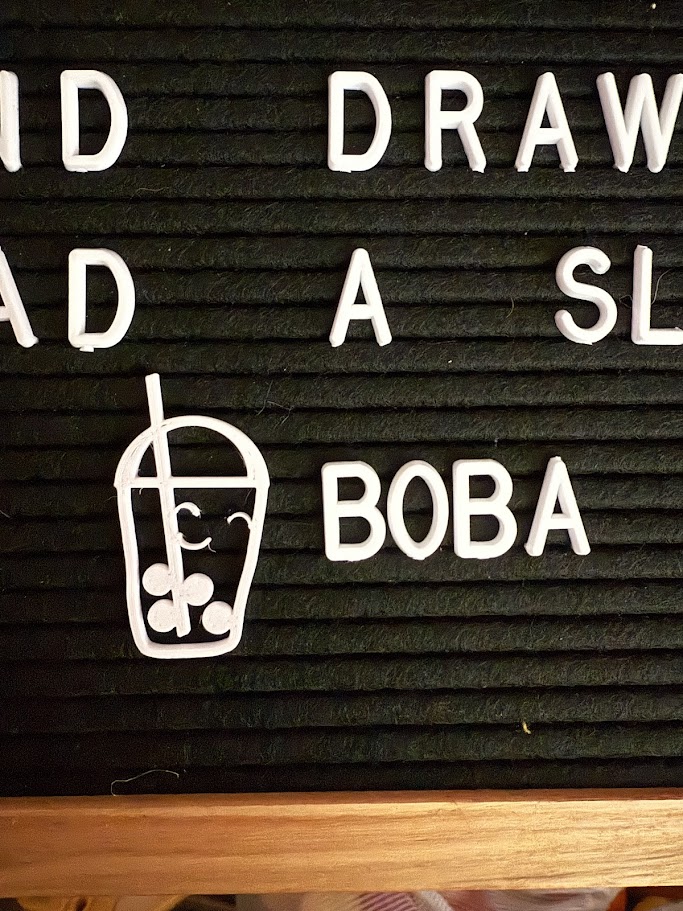 Cute Letter Board Boba Tea