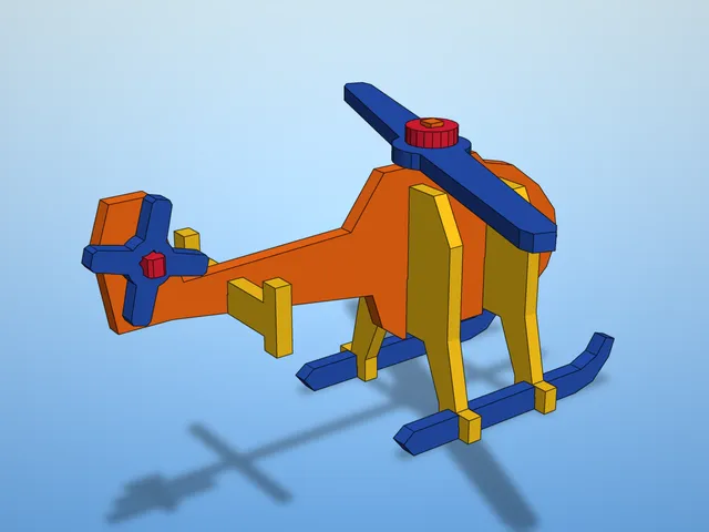 Kit Card Helicopter - Snap-Fit Toy, Spinning Rotors, No Supports