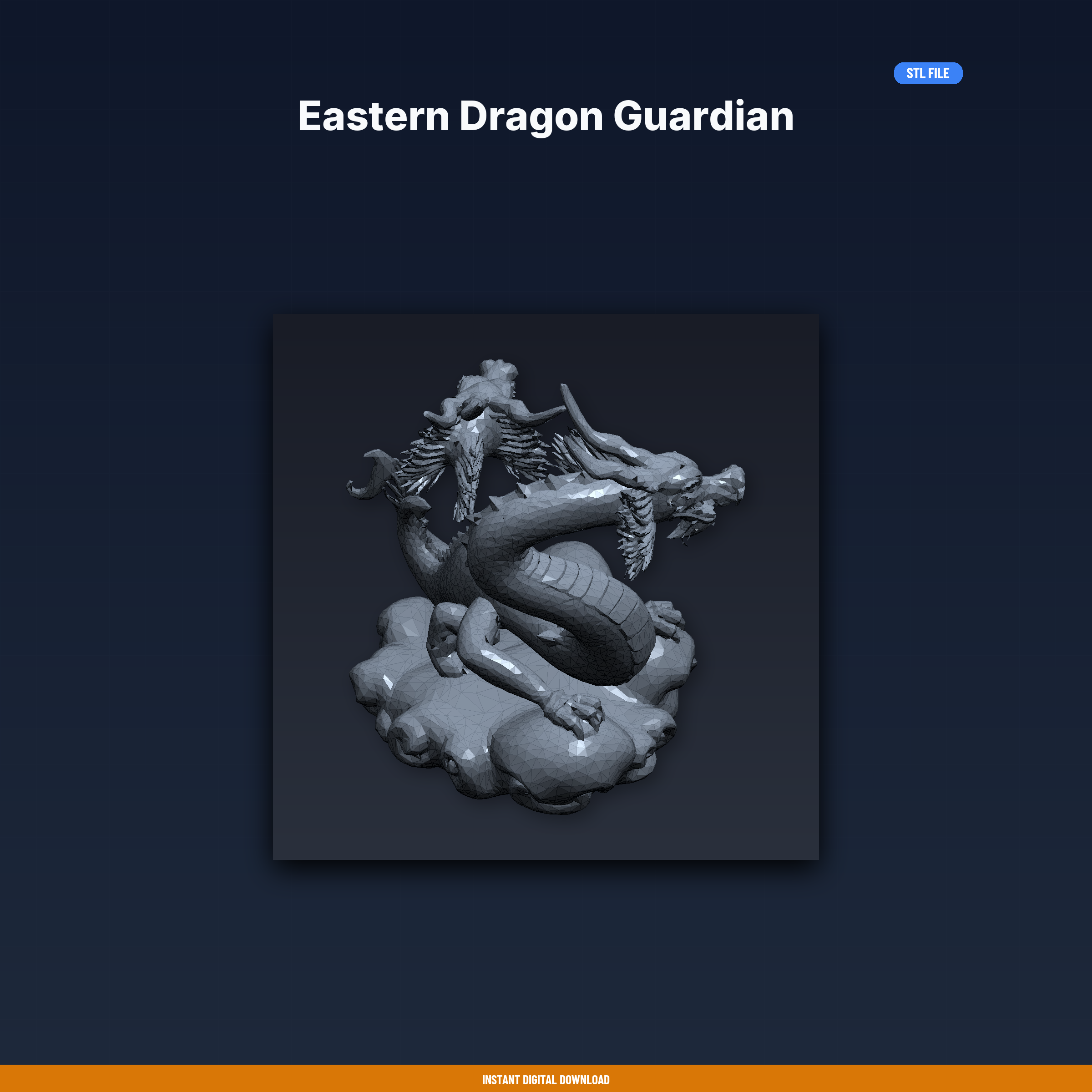 Eastern Dragon Guardian - 3D Printable STL File
