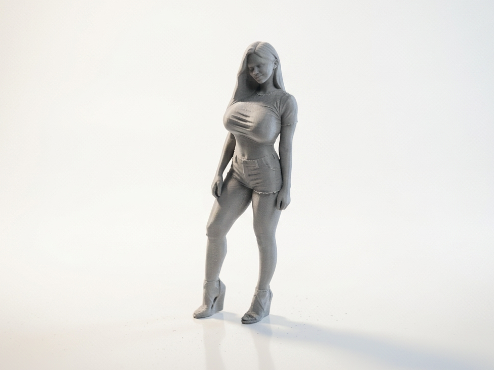 Busty Lady Platform Heels Female Figure 3D Printable