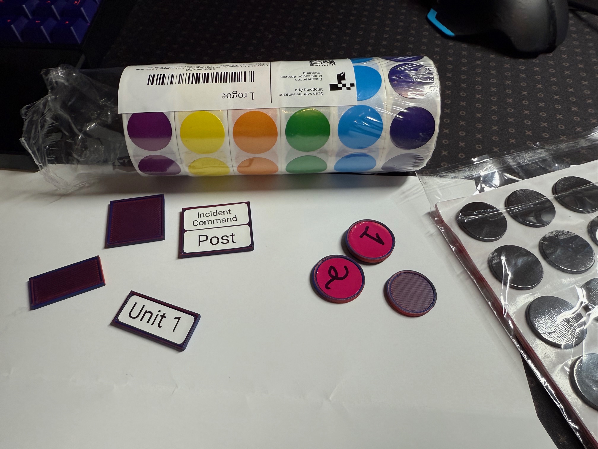 Pieces for game prototyping and tabletop exercises
