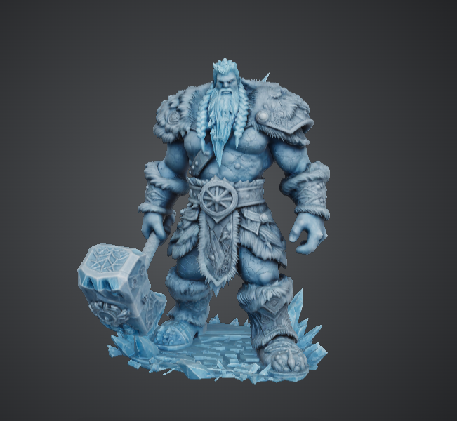 Frost Giant King with Ice Hammer – Frozen Warlord