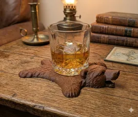Bear skin rug coaster